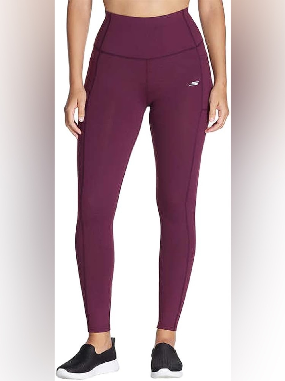 Sketchers Go Walk High Waisted Leggings in burgundy, walking, running, yoga